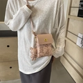 Roze PU-lederen crossbody telefoontas met beertjespatroon en gouden sluiting - Roze Met Hanger