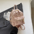 Mini sac à dos rose à imprimé ours en peluche, finitions dorées et cuir PU - Sans Pendentif / Rose