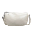 Sac Boston chic ivoire avec rayures texturées et breloque décorative en boule d'argent - Blanc Cassé
