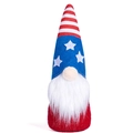 Patriottische dwerg voor 4 juli met muts in Amerikaanse vlagstijl en baard - Rode Mannelijke Kerstman