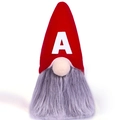USA Unabhängigkeitstag Zwerg Dekofigur mit rotem Hut und weißem Buchstaben A - A-Buchstaben Stil / Rot (Buchstabe A)