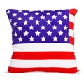 Cuscino quadrato con design completo della bandiera americana stelle e strisce su fondo bianco - Motivo Bandiera USA