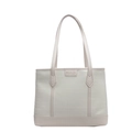Large cream-colored faux leather tote bag with fine textures and long shoulder straps - Off-white
