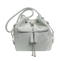 Mintgrüner Eimer-Rucksack mit Perlen-Kordelzug und Metallschnalle für Damen - Grün