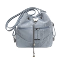 Mode hellblaue Rucksack-Eimertasche mit Wasserwellen-Textur und Perlen-Schmetterling - Blau