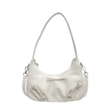 White hobo shoulder bag with marble texture and triple bow accents for women - Off-white