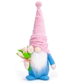 Gnomo di peluche rosa con tulipani, bambola senza volto per regalo della festa della mamma - Stile Maschile (Con Bouquet Di Tulipani)