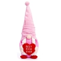 Gnomo rosa per la festa della mamma con trecce bianche e cuore Best Mom Ever - Stile Femminile (Con Cuore)