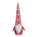 Gnomo di Natale di peluche con corpo in feltro rosso e cappello a maglia con fiocchi - Rosso