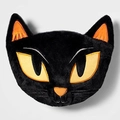 Cuscino creativo a forma di gatto nero in peluche con occhi gialli per Halloween - Stile Viso di Gatto