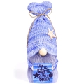 Gnome de plage tricoté bleu avec panneau Life is Better at the Beach et étoile - Style Étoile de Mer Barbe Grise