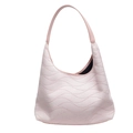 Lichtroze hobo-tas voor dames met stijlvol golftextuur borduursel en een brede schouderriem - Roze