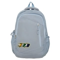 Hellblauer leichter Studentenrucksack mit RKDBAG-Stickerei und mehreren Taschen - Blau