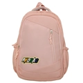 Pink canvas backpack for women with RKDBAG embroidery and multiple storage pockets - Pink
