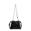 Sac seau matelassé noir avec motifs d'étoiles et bandoulière en chaîne perlée - Noir