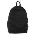 Minimalist canvas backpack in solid black finish with durable zipper and top handle - Black