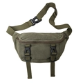 Marsupio tattico in tela verde militare con spallacci regolabili in nylon nero - Verde