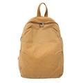 Minimalist khaki canvas backpack with double zipper compartments for daily commuting - Khaki