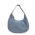 Minimalistische Nylon-Hobo-Tasche in Nebelblau mit verstellbarem schwarzen Gurt - Blau