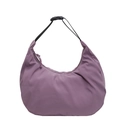 Sac hobo en nylon lavande minimaliste avec bandoulière noire réglable et forme de croissant - Violet