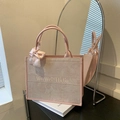 Sac cabas rose en jacquard avec nœud et grande capacité pour les déplacements - Style Jacquard Floral Rose (MAI-DD-5811) / Rose