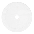 Falda blanca para árbol de Navidad de felpa con textura de diamante y piel sintética - Diámetro 122CM