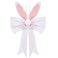 Paars en witte Pasen strik hanger met konijnenoren en LED-verlichting decoratie - Konijnenoren Lichtgevend Ornament