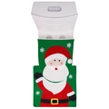 Festive 2-piece Christmas toilet seat cover and rug set featuring Santa Claus design - Santa Claus