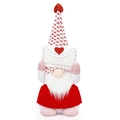 Cute Valentine's Day faceless gnome plush doll holding a heart envelope ornament - Large Female Style
