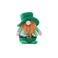 St. Patrick's Day grüner Zwerg mit orangefarbenem Bart und Kleeblatt-Muster - Männlich (Bart-Stil)