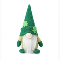 Green St. Patrick's Day gnome plush with shamrock hat decoration for festive home decor - Beard Style