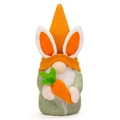 Easter gnome plush doll with rabbit ears and orange carrot on a clean white background - Orange Hat