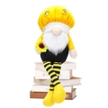 Kabouter knuffel met bijenmuts en zonnebloem zittend op boeken voor decoratie - Mannelijke Stijl (Met Zonnebloem)