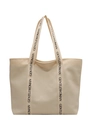 Minimalist cream canvas tote bag with black Gentlewoman text print and large capacity - Off-white