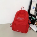 Zaino rosso in tela a grande capacità con ricamo bianco Kabeiyou Sports per donna - Senza Ciondolo / Rosso