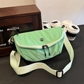 Light green nylon crossbody waist bag with adjustable strap for casual outdoor use - Green