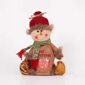 Christmas snowman linen gift bag with transparent heart window and Merry Christmas text - Snowman Style