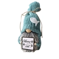 Detail of nautical cat gnome with knitted blue hat and Home is where your cat is sign - Cat Theme with Fish