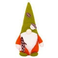 Autumn gnome plush with green felt hat and orange coat for Thanksgiving decoration - Male Style