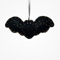 Hanging black felt bat plush with yellow stitching for Halloween decoration - Bat Style