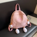 Cute pink cartoon canvas backpack for girls with 3D limb details and adjustable straps - Pink