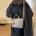 Große Shopper-Tasche aus Oxford-Gewebe in Taupe mit verstellbarem Schultergurt - Khaki