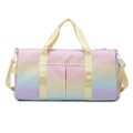 Bolso de viaje degradado rosa y azul impermeable con asas y correa ajustable - Amarillo