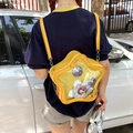 Borsa ita gialla a forma di stella con finestra trasparente e spille di anime - Giallo