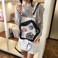 Borsa Ita Bag nera a forma di stella con finestra trasparente per badge anime - Nero