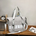 Light grey large capacity travel bag in waterproof oxford fabric with shoulder strap - Gray
