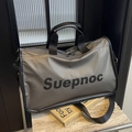 Borsa da viaggio sportiva grigio scuro impermeabile con logo Suepnoc e tracolla rimovibile - Grigio