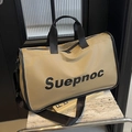 Borsa da viaggio kaki grande capacità con cinghie nere e tracolla regolabile per fitness - Cachi