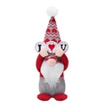 Gnome de la Saint-Valentin en peluche avec signe I Heart U et bonnet tricoté à cœur - Style Homme