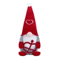 Gnome de la Saint-Valentin en peluche avec bonnet rouge à cœurs et barbe blanche - Style Homme